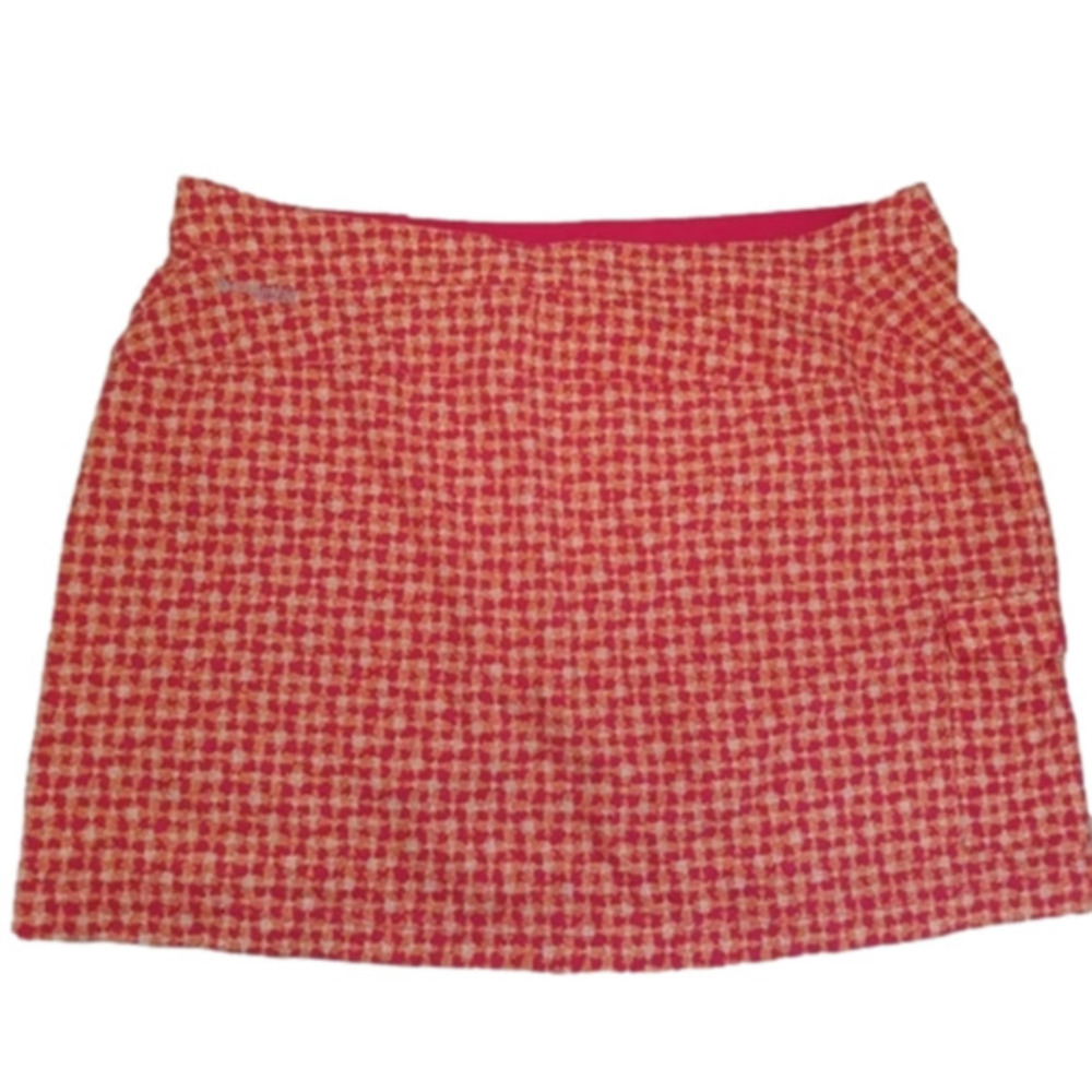 Columbia‎ Omni-Freeze Skort Womens 14 Orange Pink Fish Print Active Hiking Cargo